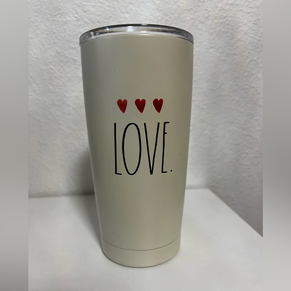 Rea Dunn Love Insulated Tumbler - Cream with Red Accents